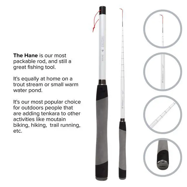 Alt view image 3 of 7 - Fly Fishing HANE Rod with Case, Super Compact All-Around for Small & Medium Fish - Ultra-Portable, Carbon Fiber, Lightweight (10ft10in - 330cm)