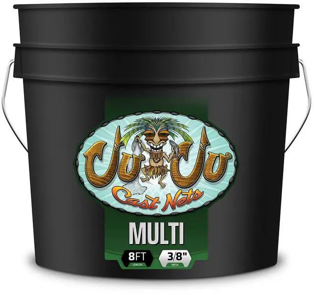 Main image of Juju Cast Net - World's Best 8FT Pro-Grade Cast Net with Free Mastery Book, Bucket & Bag | Freshwater & Saltwater (3/8" Mesh, 8FT)