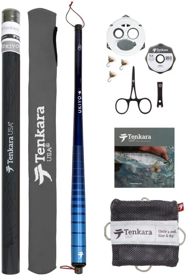 Main image of Fly Fishing Ukiyo Rod with Case, Super Compact All-Around for Small & Medium Fish - Ultra-Portable, Carbon Fiber, Lightweight (9ft10in - 300cm)