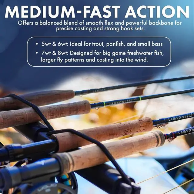 Alt view image 6 of 7 - Liquid Medium Fast Action Fly Fishing Rod | All-Water | 9 Foot 4-Piece W/Tube