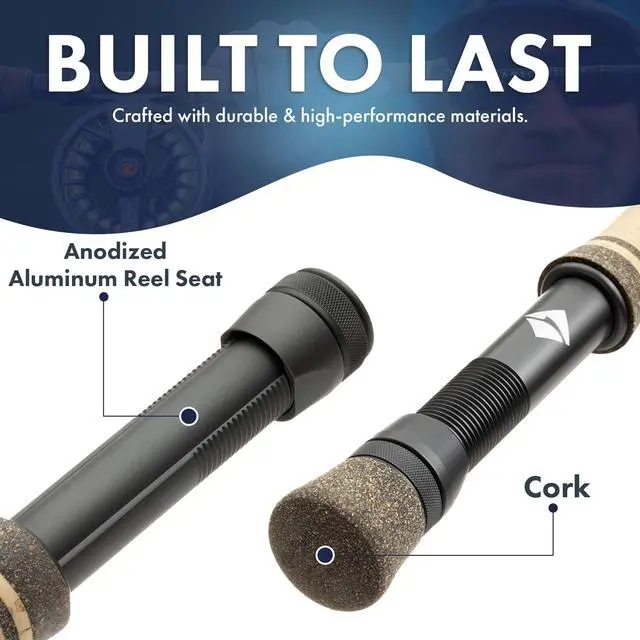 Alt view image 2 of 7 - Liquid Medium Fast Action Fly Fishing Rod | All-Water | 9 Foot 4-Piece W/Tube