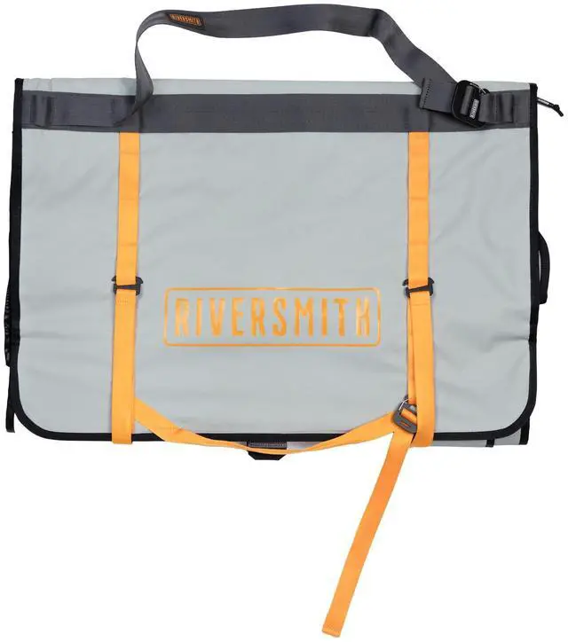 Main image of Fly Fishing Wader & Boot Bag Gear-Roll Wader Bag with Changing Mat, Waterproof Pocket, Rod & Net Storage Fly Fishing Gear Organizer Gray Cadmium