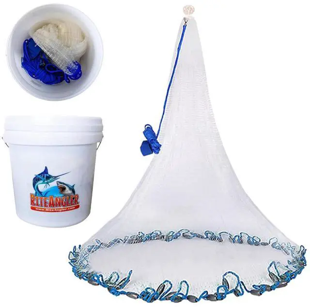 Main image of Premium Saltwater Cast Net - Heavy Duty Fishing Net with Sinkers - Durable & Long-Lasting