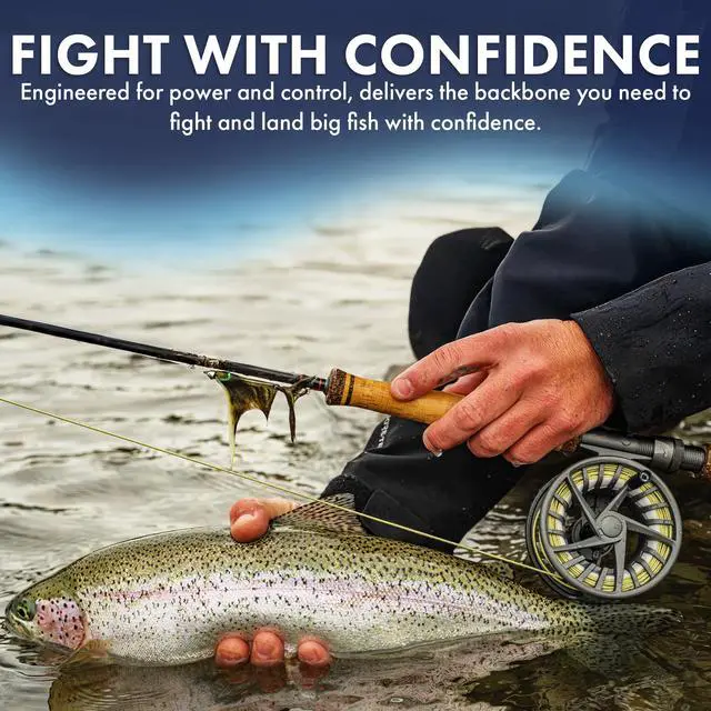 Alt view image 4 of 7 - Liquid Medium Fast Action Fly Fishing Rod | All-Water | 9 Foot 4-Piece W/Tube