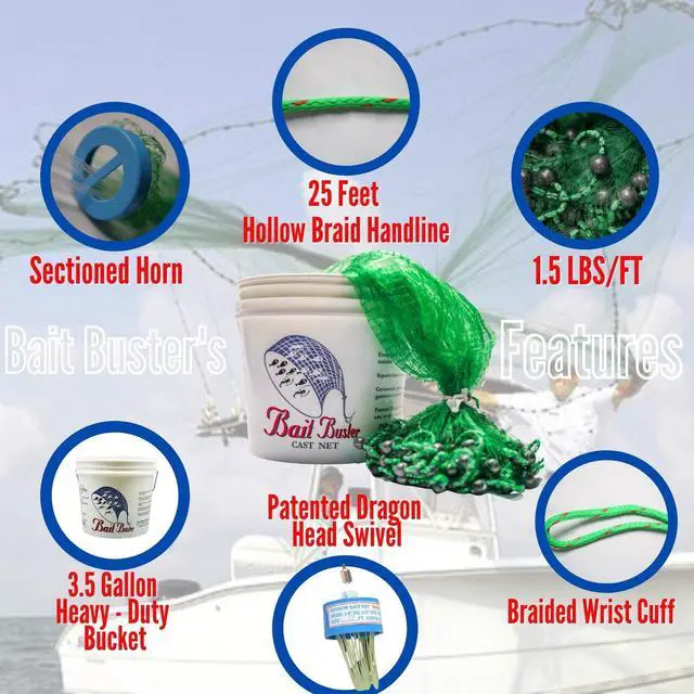 Alt view image 3 of 6 - Professional Grade Cast Net 3/8" Sq. Mesh