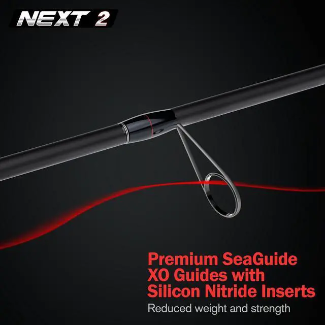 Alt view image 2 of 6 - Next 2 Freshwater Bass Fishing Rod, Spinning, Carbon Fiber | Fishing Pole For FFS, Drop Shot, Ned Rig, Neko & Wacky Rig, 5-16 lb, 1/20-3/4 oz, Carbon Fiber Grips, Sea Guide XO Guides