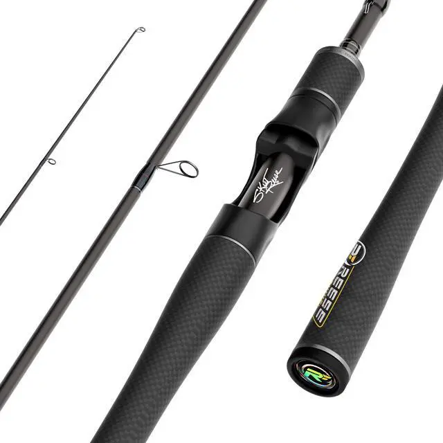 Main image of Next 2 Freshwater Bass Fishing Rod, Spinning, Carbon Fiber | Fishing Pole For FFS, Drop Shot, Ned Rig, Neko & Wacky Rig, 5-16 lb, 1/20-3/4 oz, Carbon Fiber Grips, Sea Guide XO Guides