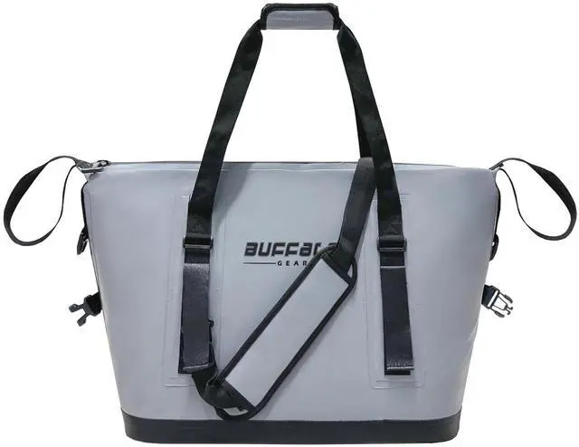Main image of Fish Cooler Bag 24Qt Seamless Insulation Kill Bag, Keeps Ice Cold Up to 36 Hours, Foldable & Waterproof with Rod Attachment Straps & Gear Loops, Grey