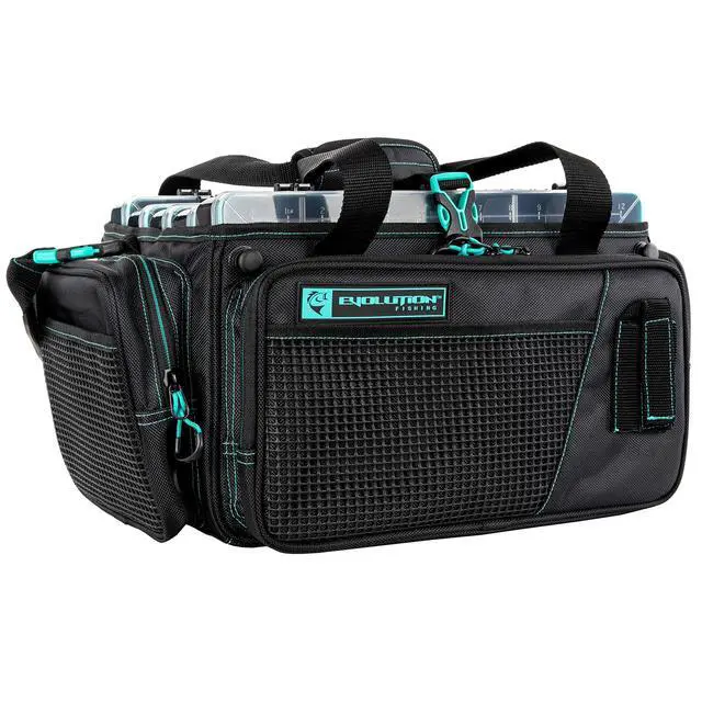 Alt view image 2 of 6 - Drift Series Topless Horizontal Tackle Bag Outdoor Rucksack w/ 5 Fishing Tackle Trays, Padded Handle and Shoulder Strap, Plier Holster, Tackle Carrying Case
