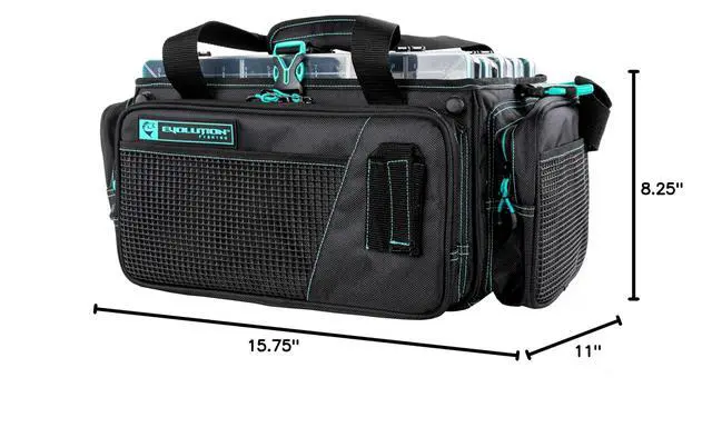 Alt view image 6 of 6 - Drift Series Topless Horizontal Tackle Bag Outdoor Rucksack w/ 5 Fishing Tackle Trays, Padded Handle and Shoulder Strap, Plier Holster, Tackle Carrying Case