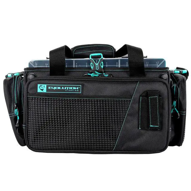 Alt view image 4 of 6 - Drift Series Topless Horizontal Tackle Bag Outdoor Rucksack w/ 5 Fishing Tackle Trays, Padded Handle and Shoulder Strap, Plier Holster, Tackle Carrying Case