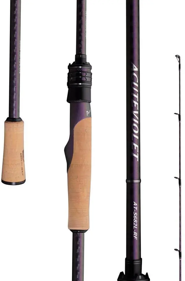 Main image of PURELURE ACUTEVIOLET Bass Fishing Rod Spinning Baitcasting Rod 6'6''-7'2'' | TORAY 36T Carbon Fiber, Jerkbait Rod 2 Piece, Regular Fast Action, Titanium Frame Guide with Torzite Ring, Carbon Reel Seat