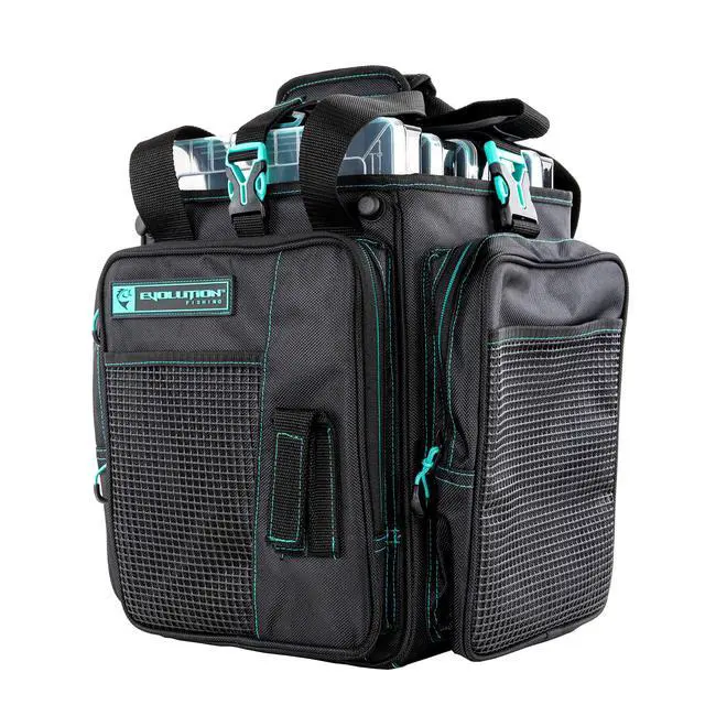 Alt view image 3 of 5 - Drift Series Topless Vertical Tackle Bag Outdoor Rucksack w/ 5 Fishing Tackle Trays, Padded Handle and Shoulder Strap, Plier Holster, Tackle Carrying Case