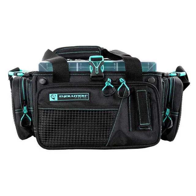 Alt view image 4 of 5 - Drift Series Topless Horizontal Tackle Bag Outdoor Rucksack w/ 5 Fishing Tackle Trays, Padded Handle and Shoulder Strap, Plier Holster, Tackle Carrying Case