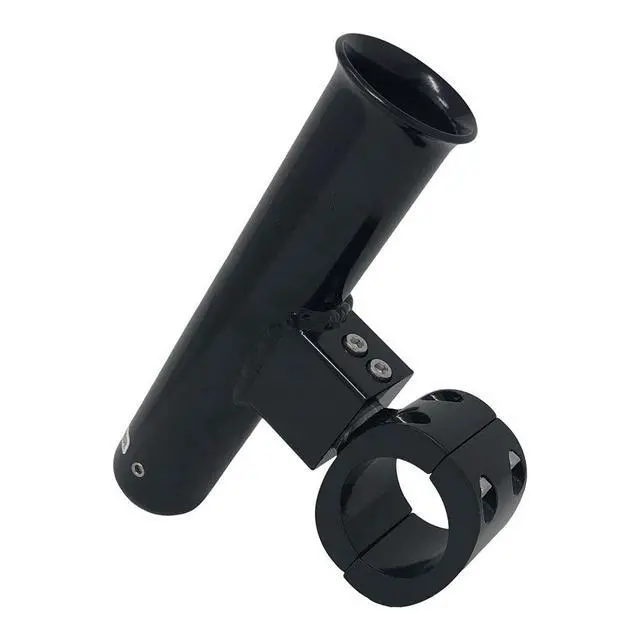 Alt view image 2 of 7 - Fishmaster Adjustable T-Top Rod Holder - Marine Grade Aluminum, Rail Mount, Universal Fit - Black/White/Silver