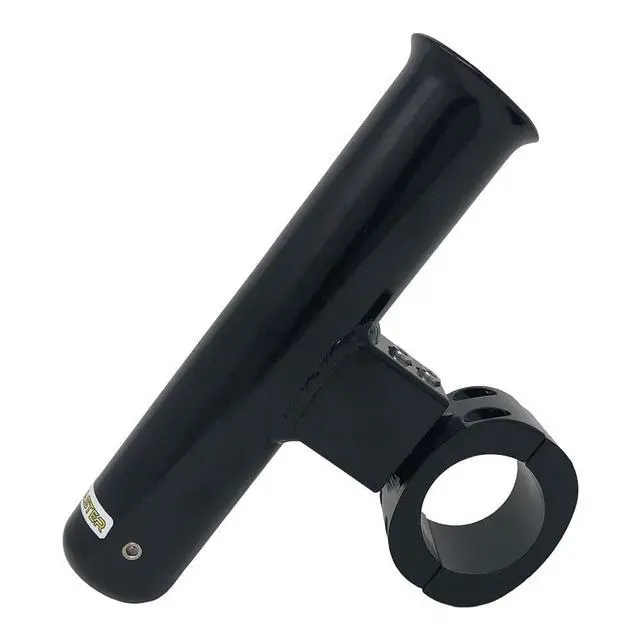 Alt view image 3 of 7 - Fishmaster Adjustable T-Top Rod Holder - Marine Grade Aluminum, Rail Mount, Universal Fit - Black/White/Silver