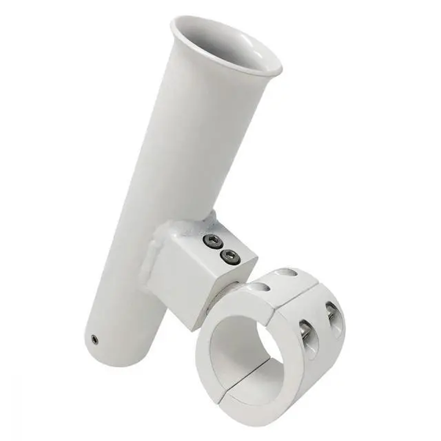 Alt view image 3 of 7 - Fishmaster Adjustable T-Top Rod Holder - Marine Grade Aluminum, Rail Mount, Universal Fit - Black/White/Silver