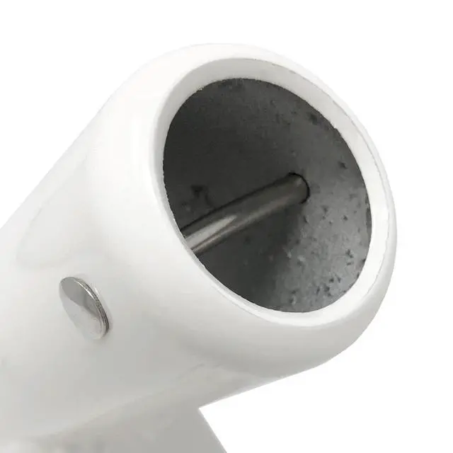 Alt view image 5 of 7 - Fishmaster Adjustable T-Top Rod Holder - Marine Grade Aluminum, Rail Mount, Universal Fit - Black/White/Silver