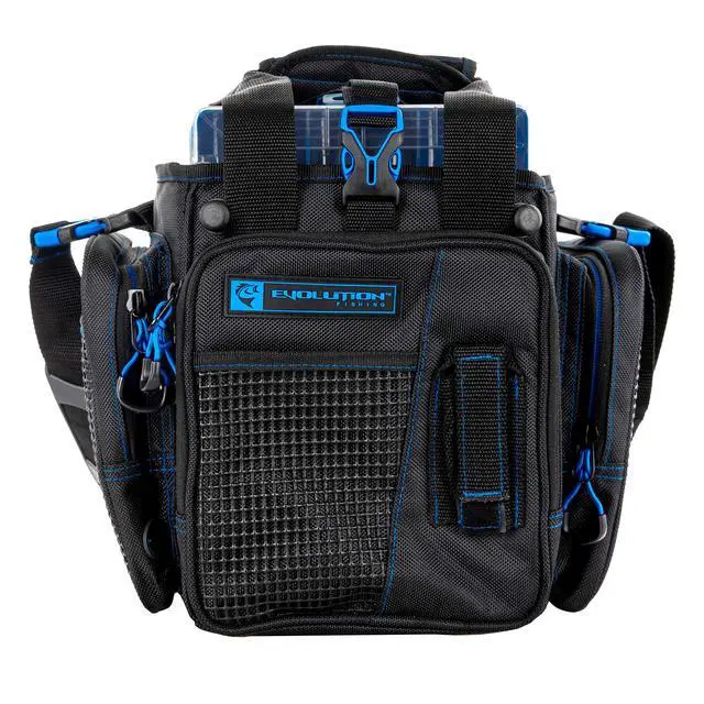 Alt view image 4 of 5 - Drift Series Topless Vertical Tackle Bag Outdoor Rucksack w/ 5 Fishing Tackle Trays, Padded Handle and Shoulder Strap, Plier Holster, Tackle Carrying Case