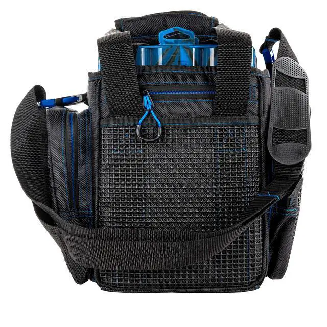 Alt view image 5 of 5 - Drift Series Topless Vertical Tackle Bag Outdoor Rucksack w/ 5 Fishing Tackle Trays, Padded Handle and Shoulder Strap, Plier Holster, Tackle Carrying Case