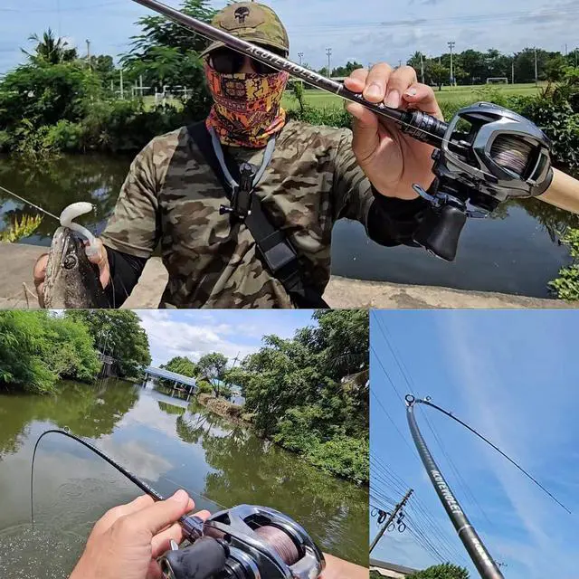 Alt view image 7 of 7 - PURELURE ACUTEVIOLET Bass Fishing Rod Spinning Baitcasting Rod 6'6''-7'2'' | TORAY 36T Carbon Fiber, Jerkbait Rod 2 Piece, Regular Fast Action, Titanium Frame Guide with Torzite Ring, Carbon Reel Seat