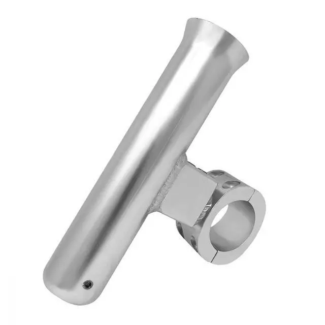 Alt view image 3 of 7 - Fishmaster Adjustable T-Top Rod Holder - Marine Grade Aluminum, Rail Mount, Universal Fit - Black/White/Silver