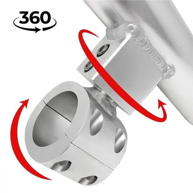 Alt view image 4 of 7 - Fishmaster Adjustable T-Top Rod Holder - Marine Grade Aluminum, Rail Mount, Universal Fit - Black/White/Silver