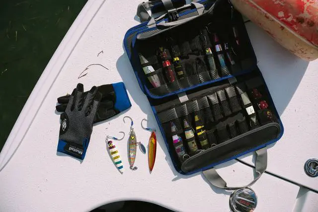 Alt view image 7 of 7 - Jig Bag, Water-Resistant 500-Denier Tarpaulin, Velcro Strap Closure, Practical Outer Mesh Pocket