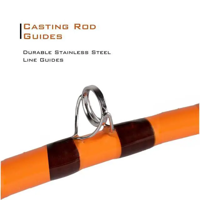 Alt view image 4 of 7 - Tournament Series Casting Rod - 7'6" One-Piece Rod with S-Glass, E-Glass & Carbon Graphite Construction, Super Grip, Glow Tip, Heavy-Duty Stainless-Steel Guides - Ideal for Big Catfishing!