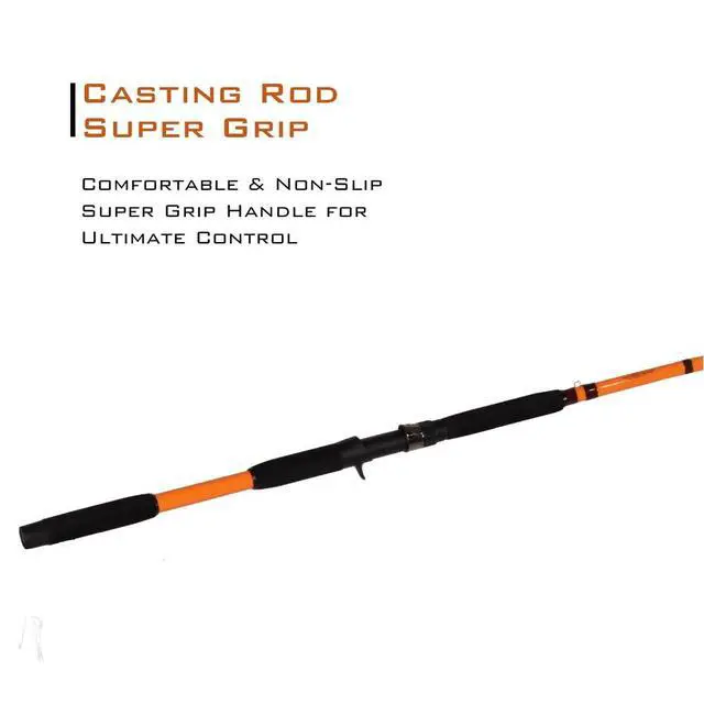 Alt view image 5 of 7 - Tournament Series Casting Rod - 7'6" One-Piece Rod with S-Glass, E-Glass & Carbon Graphite Construction, Super Grip, Glow Tip, Heavy-Duty Stainless-Steel Guides - Ideal for Big Catfishing!