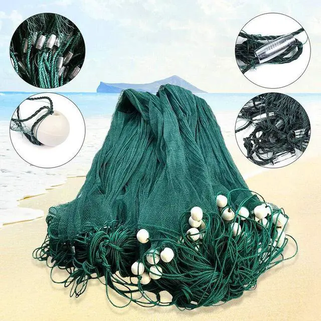 Alt view image 5 of 7 - 6.5 x 33 ft /10 x 65 ft Fishing Drag Net Fish Beach Polyethylene Mesh Float Bait Trap Durable with PVC Foam Float Bobbers Lead Sinkers for Ponds, Creeks, Rivers