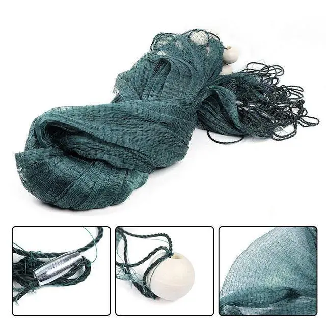 Alt view image 6 of 7 - 6.5 x 33 ft /10 x 65 ft Fishing Drag Net Fish Beach Polyethylene Mesh Float Bait Trap Durable with PVC Foam Float Bobbers Lead Sinkers for Ponds, Creeks, Rivers