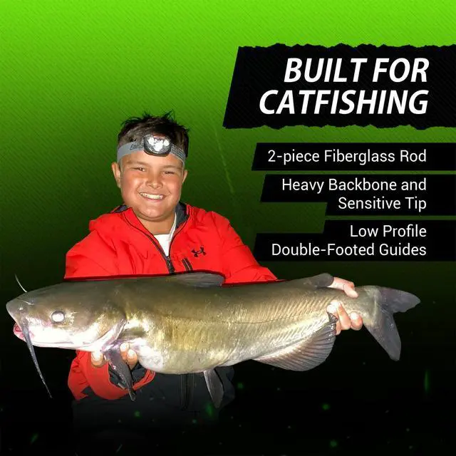 Alt view image 2 of 4 - Championship Catfish Rod: 2 Piece, Medium Heavy Chop Stick, Sensitive Tip for Detecting Bites, Heavy Backbone for Hauling in Ugly Monsters, 10-50lb Line, 7'6"