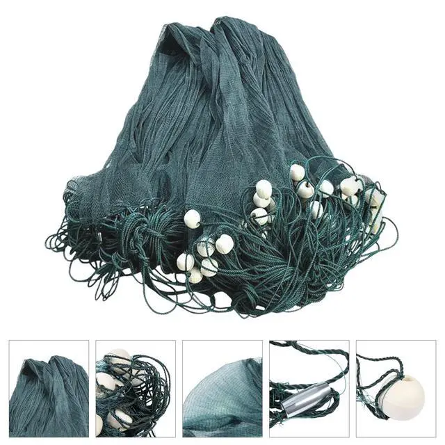 Alt view image 4 of 7 - 6.5 x 33ft / 10 x 65ft Fishing Drag Fish Net, Large Gill Fishing Net, Hand Made Nylon Beach Seine Nets, High Density Mesh Fishing Equipment Beach Drag for Fishing at Ponds, Creeks, Rivers, Sea, Lake