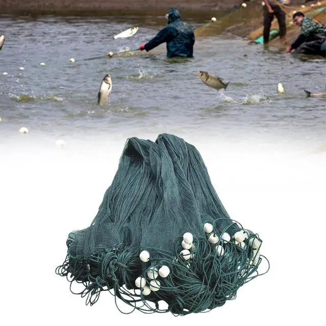 Alt view image 6 of 7 - 6.5 x 33ft / 10 x 65ft Fishing Drag Fish Net, Large Gill Fishing Net, Hand Made Nylon Beach Seine Nets, High Density Mesh Fishing Equipment Beach Drag for Fishing at Ponds, Creeks, Rivers, Sea, Lake
