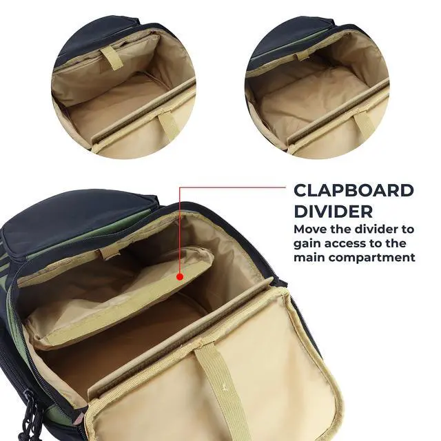 Alt view image 4 of 7 - Fishing Backpack, Fits 4 Large Tackle Boxes MOLLE Webbing Rod Holder Waterproof Cover, Includes Pliers Flashlight