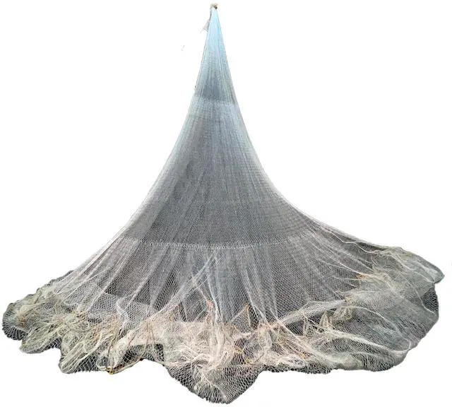 Main image of Fishing Net Cast Nets for Fishing Easy Throw Casting Net Handmade Nylon Cast Net 8Ft/10Ft/11Ft/13Ft Height with Heavy Duty Iron Sinker