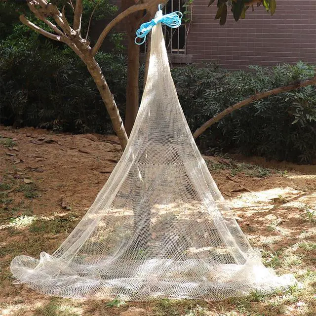 Alt view image 2 of 7 - Fishing Net Cast Nets for Fishing Easy Throw Casting Net Handmade Nylon Cast Net 8Ft/10Ft/11Ft/13Ft Height with Heavy Duty Iron Sinker