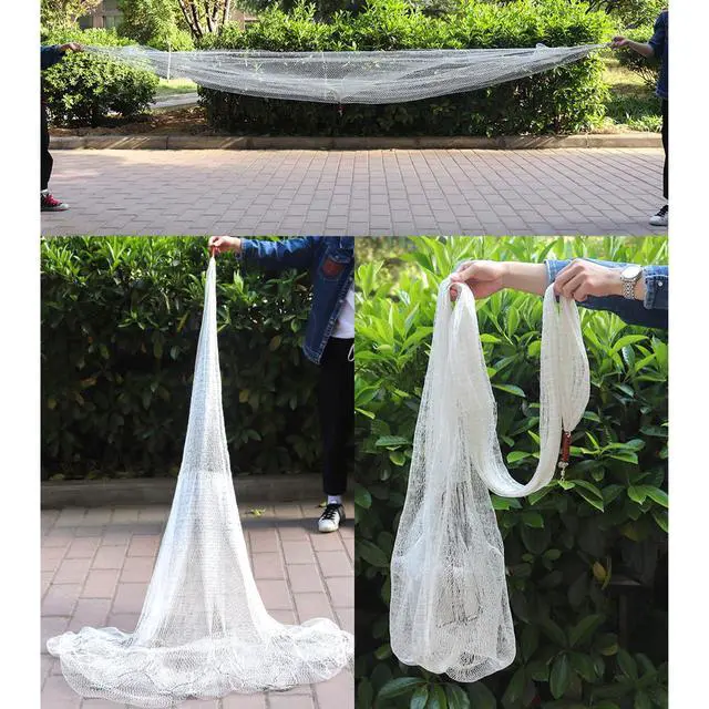 Alt view image 3 of 7 - Fishing Net Cast Nets for Fishing Easy Throw Casting Net Handmade Nylon Cast Net 8Ft/10Ft/11Ft/13Ft Height with Heavy Duty Iron Sinker