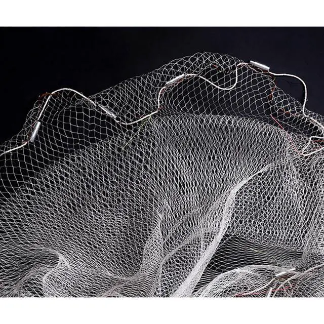 Alt view image 5 of 7 - Fishing Net Cast Nets for Fishing Easy Throw Casting Net Handmade Nylon Cast Net 8Ft/10Ft/11Ft/13Ft Height with Heavy Duty Iron Sinker
