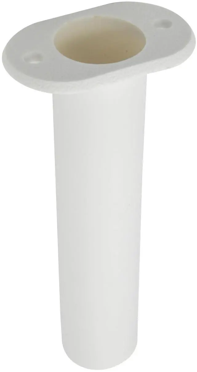 Main image of White/Black Plastic Flush Mount 90° Boat Rod Holder, Vertical Flush Mount Rod Holders for Boats, Plastic Fishing Rod Holders, Jon Boat Rod Holders, Kayak Fishing Rod Holder