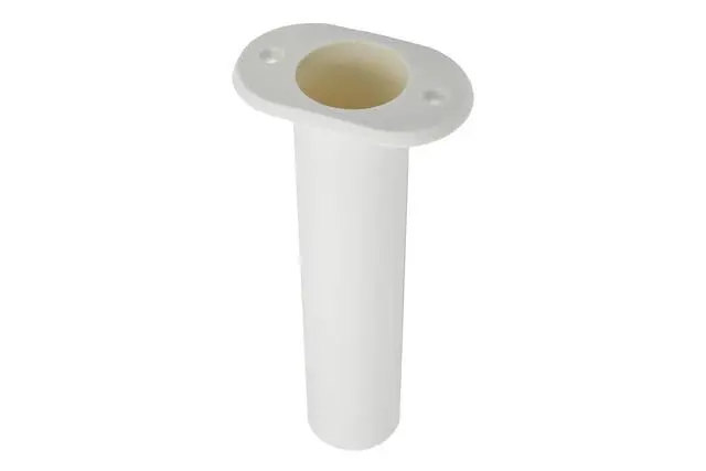 Alt view image 2 of 7 - White/Black Plastic Flush Mount 90° Boat Rod Holder, Vertical Flush Mount Rod Holders for Boats, Plastic Fishing Rod Holders, Jon Boat Rod Holders, Kayak Fishing Rod Holder