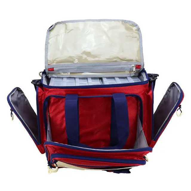 Alt view image 2 of 7 - Fishing Tackle Bag with Tackle Boxes, Saltwater Fishing Gear Bag, Tackle Box Organizer with Waterproof Non-Slip Bottom, Padded Shoulder Strap, and Fishing Pliers, Fishing Gifts for Men