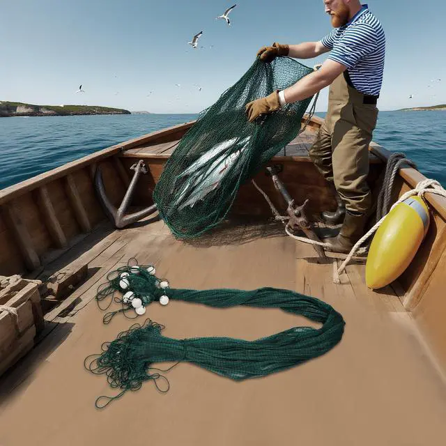 Alt view image 2 of 7 - Hand Made Beach Seine/Drag Nets Fishing Nets, Fishing Gill Nets with PVC Foam Float Bobbers Lead Sinkers for Fishing