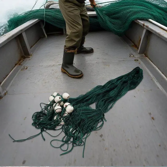 Alt view image 4 of 7 - Hand Made Beach Seine/Drag Nets Fishing Nets, Fishing Gill Nets with PVC Foam Float Bobbers Lead Sinkers for Fishing