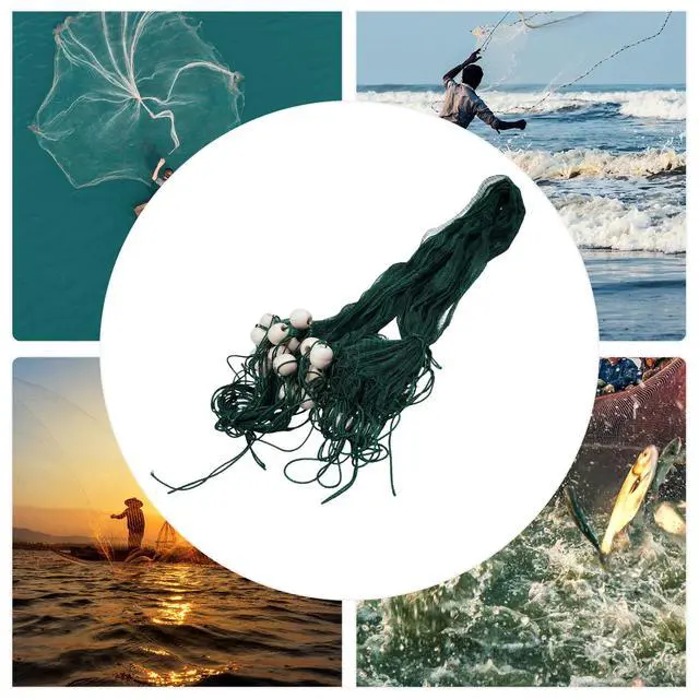 Alt view image 6 of 7 - Hand Made Beach Seine/Drag Nets Fishing Nets, Fishing Gill Nets with PVC Foam Float Bobbers Lead Sinkers for Fishing