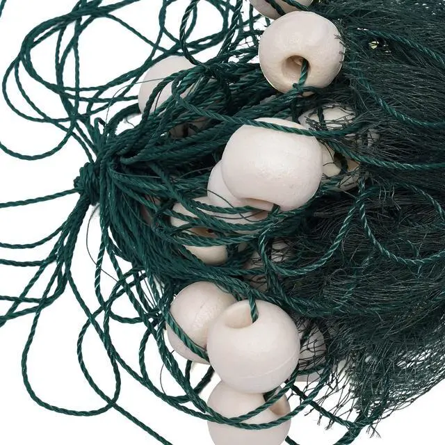 Alt view image 4 of 7 - Heavy-duty Polyethylene Fishing Net with Floats ~10'x65'/6.5'x33' Fishing Cast Monofilament Net Beach Seine Net ~ Green
