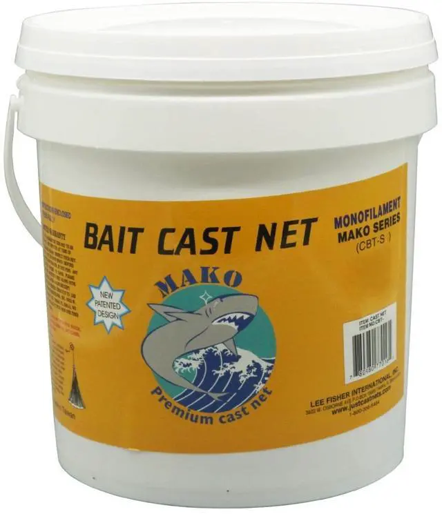 Main image of Cast net 7 ft (3/8" sq mesh) Mako Series by Lee Fisher Sports, 1 lb Real Lead per ft, Quality Verified: CBT-S7