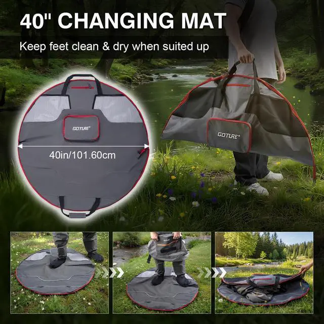 Alt view image 7 of 7 - Waterproof Fly Fishing Sling Pack,IPX8 840D TPU Fishing Sling Bag Gear Storage,13L Tackle Backpack with Rod Holder,Airtight Zipper,Exhaust Valve,Adjustable Strap,Wader Bag Included,Gift for Men