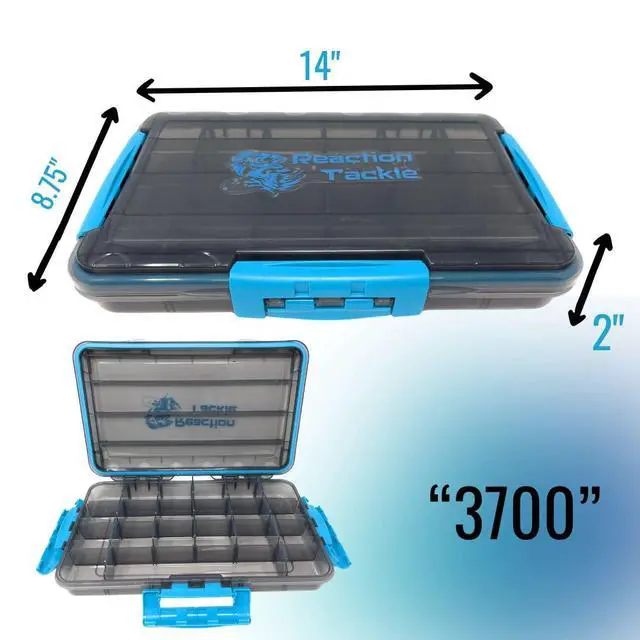 Alt view image 3 of 5 - Premium Tackle Trays, Water Resistant Fishing Tackle Box Organizers with Triple Clip Closure, Removable Dividers and Clear View Design - 3700 (3-Pack)